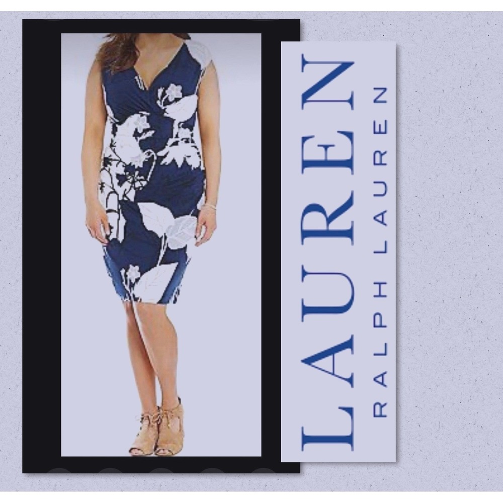 Lauren Ralph Lauren Women's Size 10 Dress Women's BEAUTIFUL Navy Lined Floral